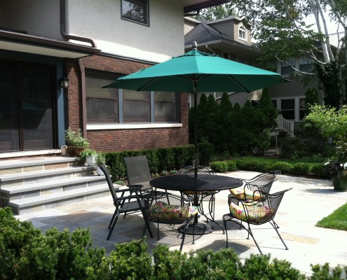 patio and landscaping